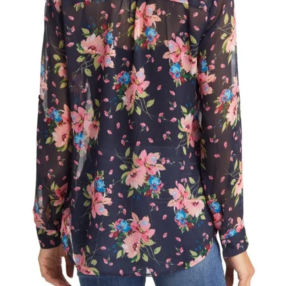 KUT FROM THE KLOTH
Jasmine Chiffon Shirt - Chelles Bouquet Navy - Picture 2 of 9